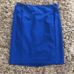 Blue pencil skirt